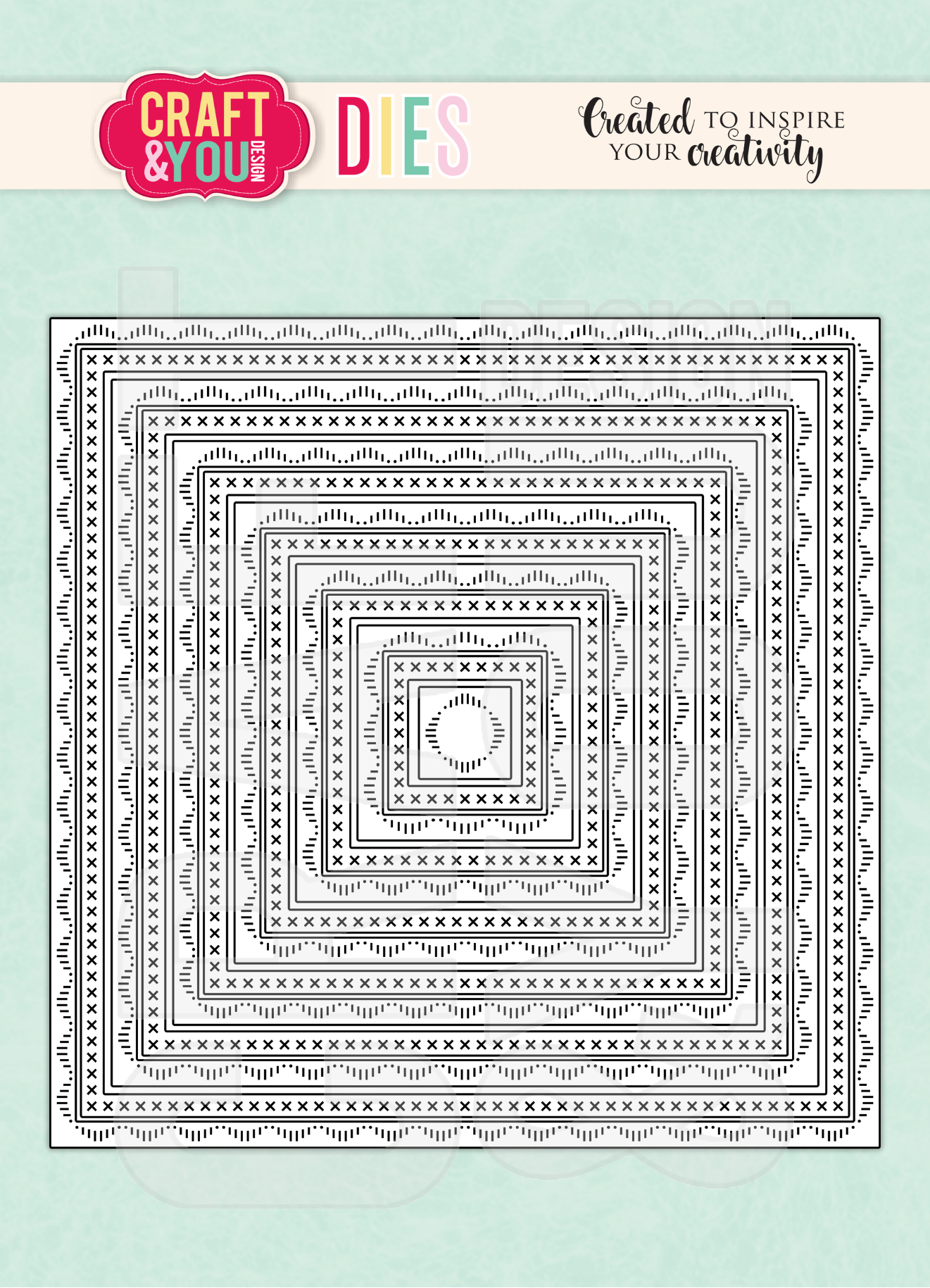 CW355 Cutting Die -Square Decorative Stiches - Craft&You Design