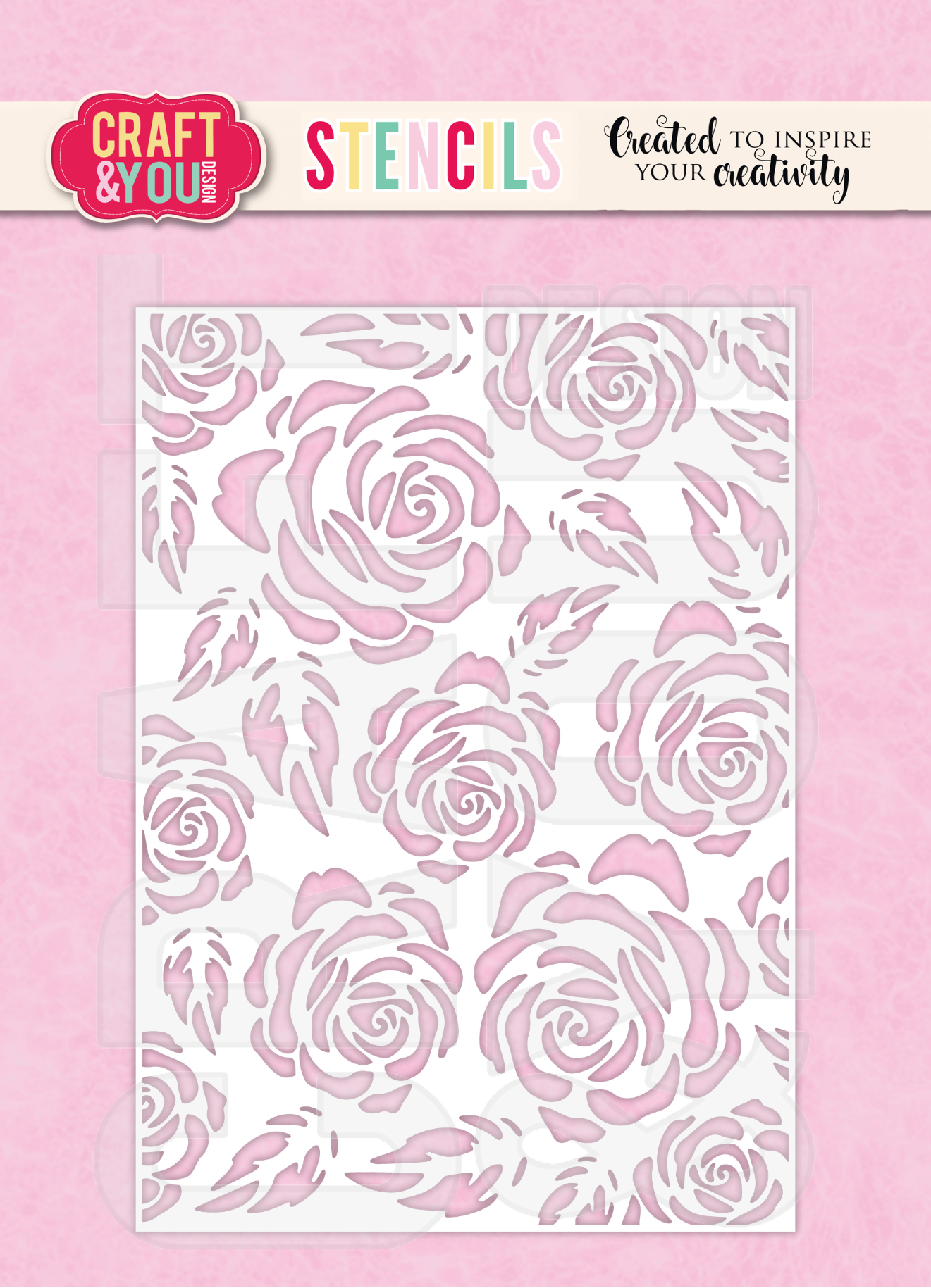 SC010 Stencil Big Roses Craft & You Design