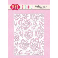 SC010 Stencil  Big Roses Craft & You Design