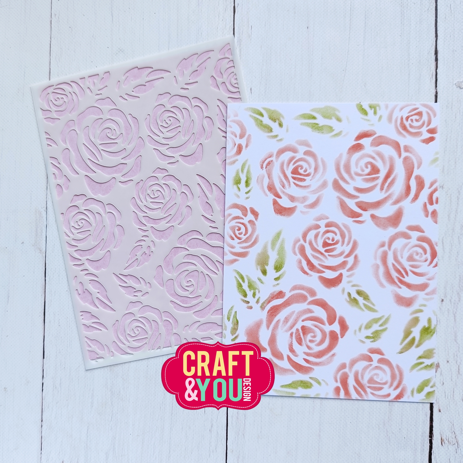 SC010 Stencil Big Roses Craft & You Design