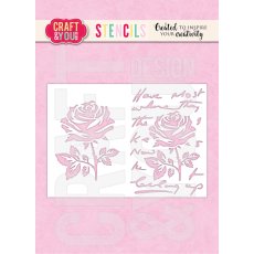 SC011 Stencil Rose on the letters  Craft & You Design