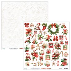 MT-HOL-09  HOLLY JOLLY- double-sided paper with elements 30.5x30.5cm