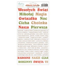 MT-HOL-13PL HOLLY JOLLY  Paper stickers - elements PL - MINTAY
