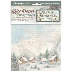 DFSAK6044  Stamperia The Owl's House A6 Rice Paper Backgrounds (8pcs)