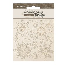 SCB273  Stamperia The Owl's House Decorative Chips Snowflakes 