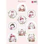 VK9630 one side paper A4 Marianne Design- Merry Snowmen 7 cm