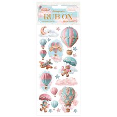 DFLRB172 Stamperia  Candy ChristmasRub-on 4x8,5 Inch  Air Balloons 