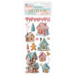 DFLRB176 Stamperia  Candy ChristmasRub-on 4x8,5 Inch Marzipan Houses