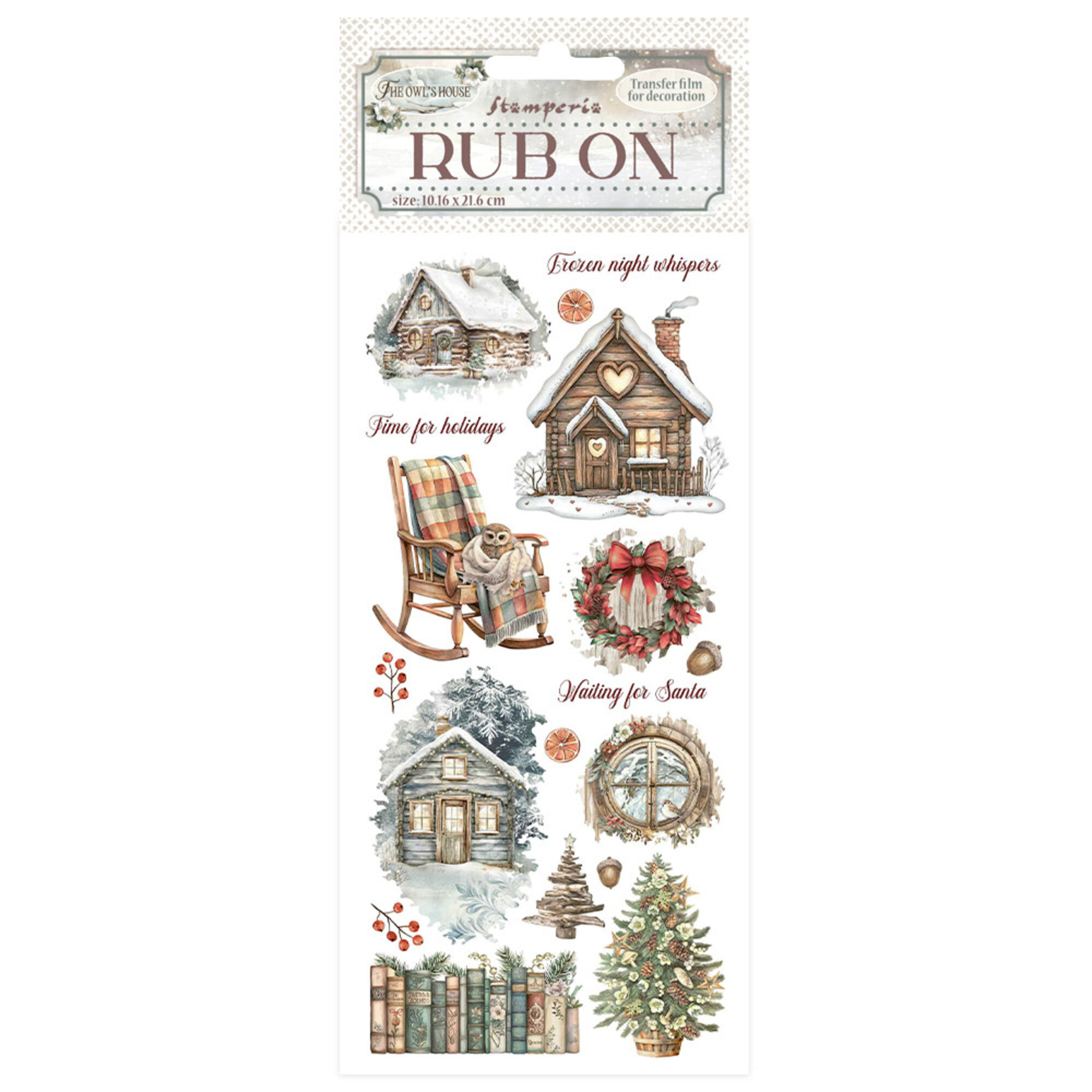 DFLRB178 Stamperia The Owl's House Rub-on 4x8,5 Inch Cottage
