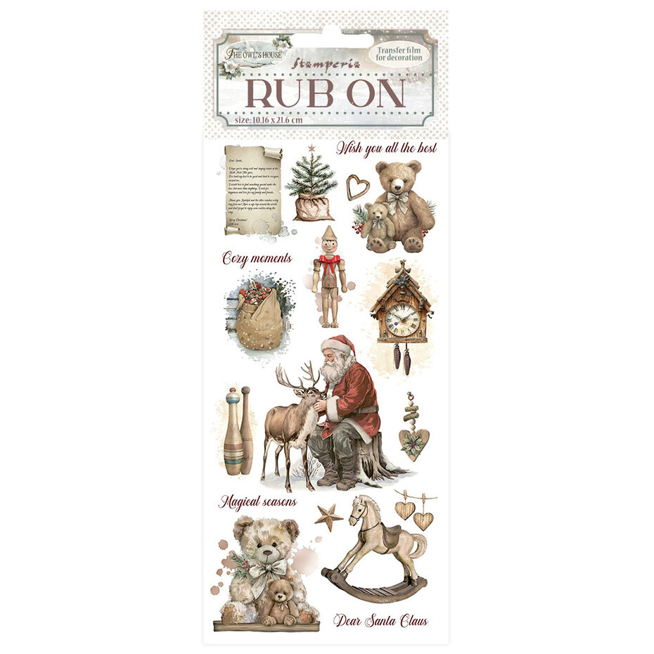 DFLRB179 Stamperia The Owl's House Rub-on 4x8,5 Inch Teddy Bears
