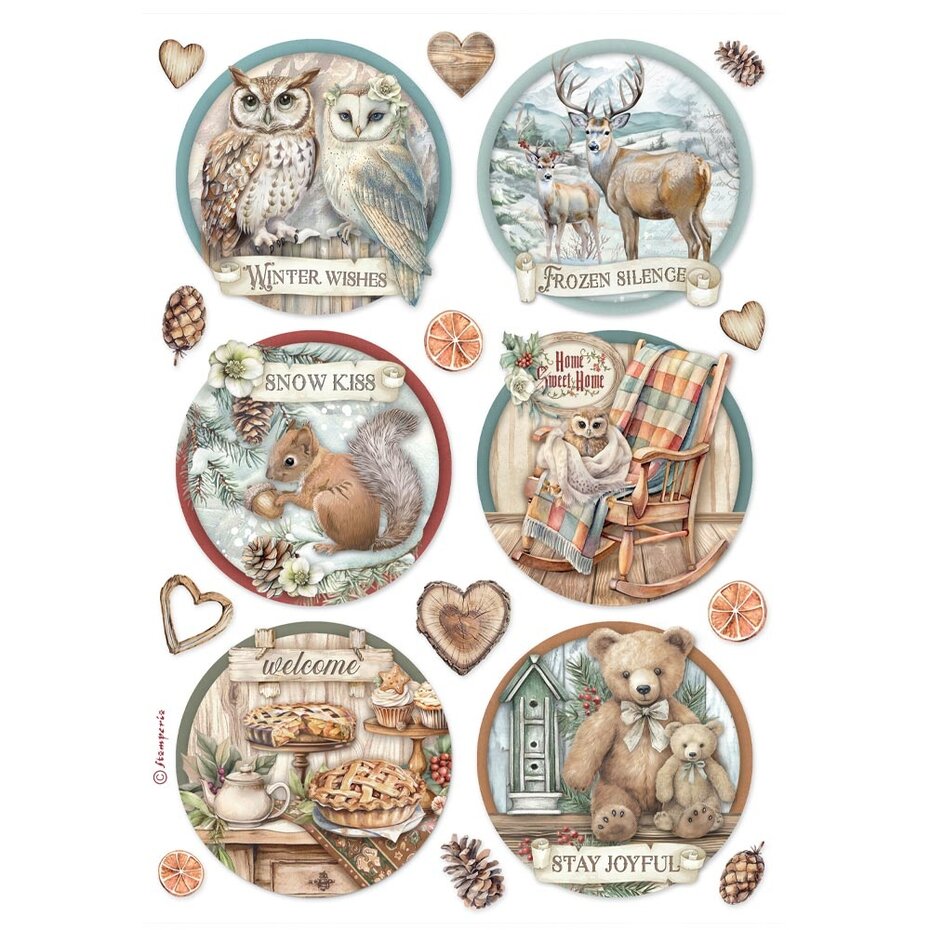 DFSA41057 The Owl's House A4 Rice Paper-3 Owls