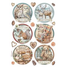 DFSA41057 The Owl's House A4 Rice Paper-3 Owls 