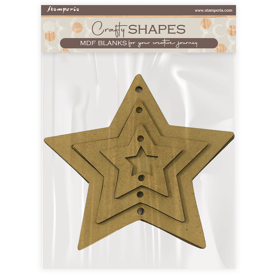 KLSM62The Owl's House MDF Crafty Shapes Blanks Stars (6pcs)