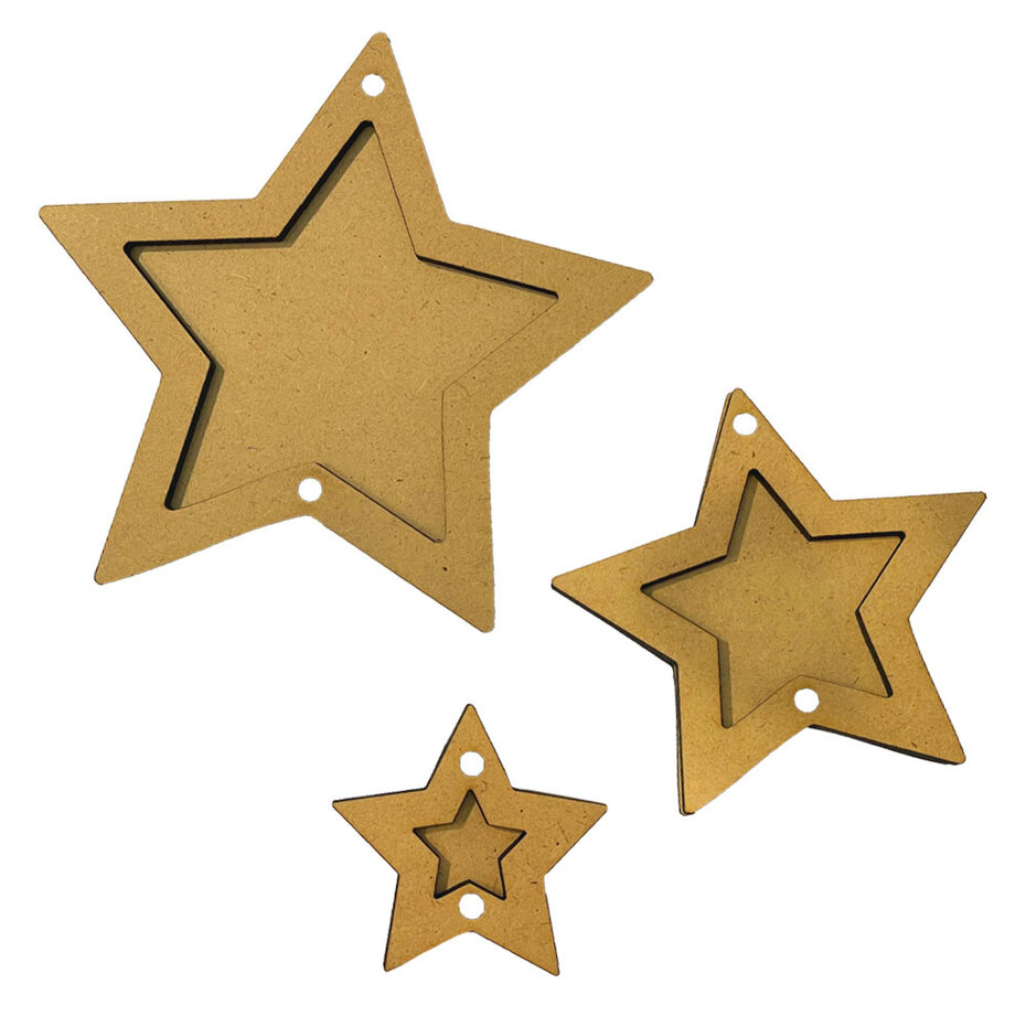 KLSM62The Owl's House MDF Crafty Shapes Blanks Stars (6pcs)