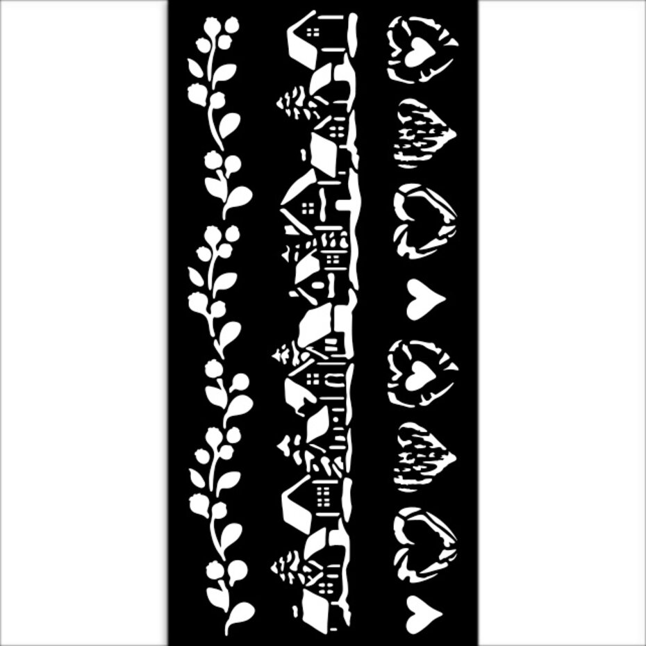 KSTDL128 Stamperia The Owl's House Thick Stencil 12x25cm - 3 Stripes