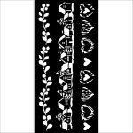 KSTDL128 Stamperia The Owl's House Thick Stencil 12x25cm - 3 Stripes