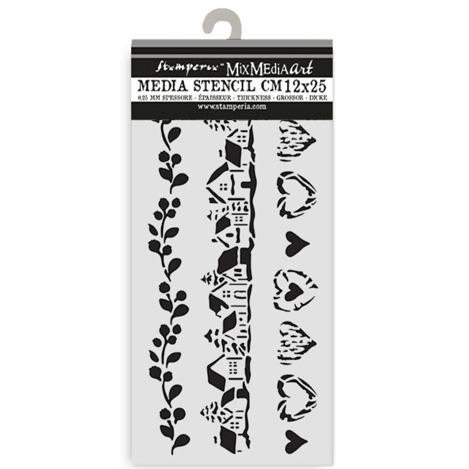 KSTDL128 Stamperia The Owl's House Thick Stencil 12x25cm - 3 Stripes