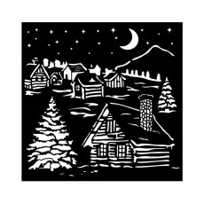 KSTDQ126 Stamperia The Owl's House Thick Stencil 18x18cm Cottage
