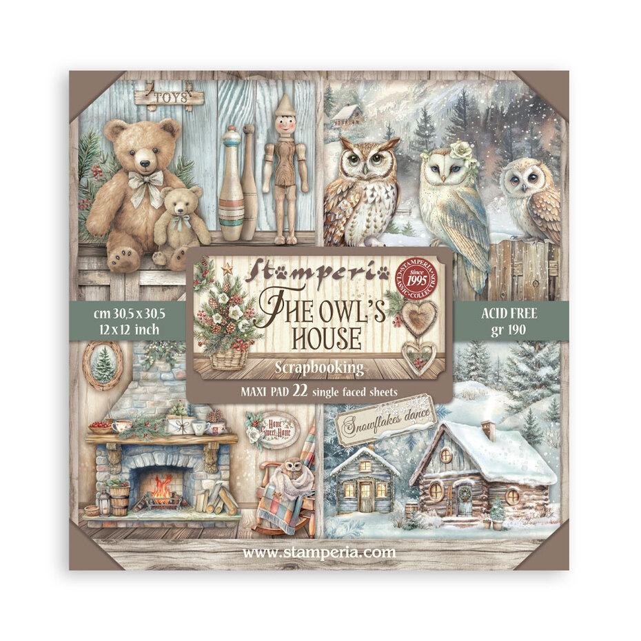 SBBXLB28 Stamperia The Owl's House 30,5x30,5 cm Paper Pack Maxi (Single Face)