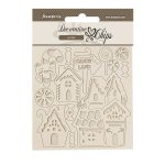 SCB272 Stamperia Candy Christmas Decorative Chips Marzipan Houses