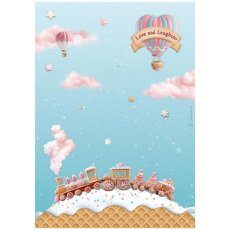 DFSA41048 Candy Christmas A4 Rice Paper-Train