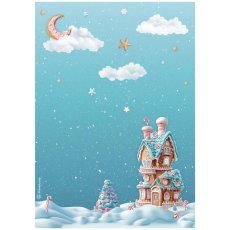DFSA41049 Candy Christmas A4 Rice Paper-Marzipan House