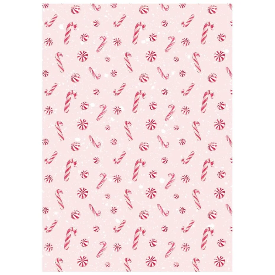 DFSAK6043 Stamperia Candy Christmas A6 Rice Paper Backgrounds (8pcs)