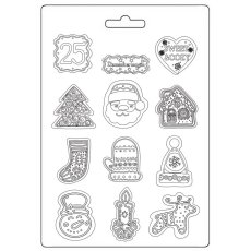 K3PTA5675 Stamperia Candy Christmas A5 Soft Mould Elements