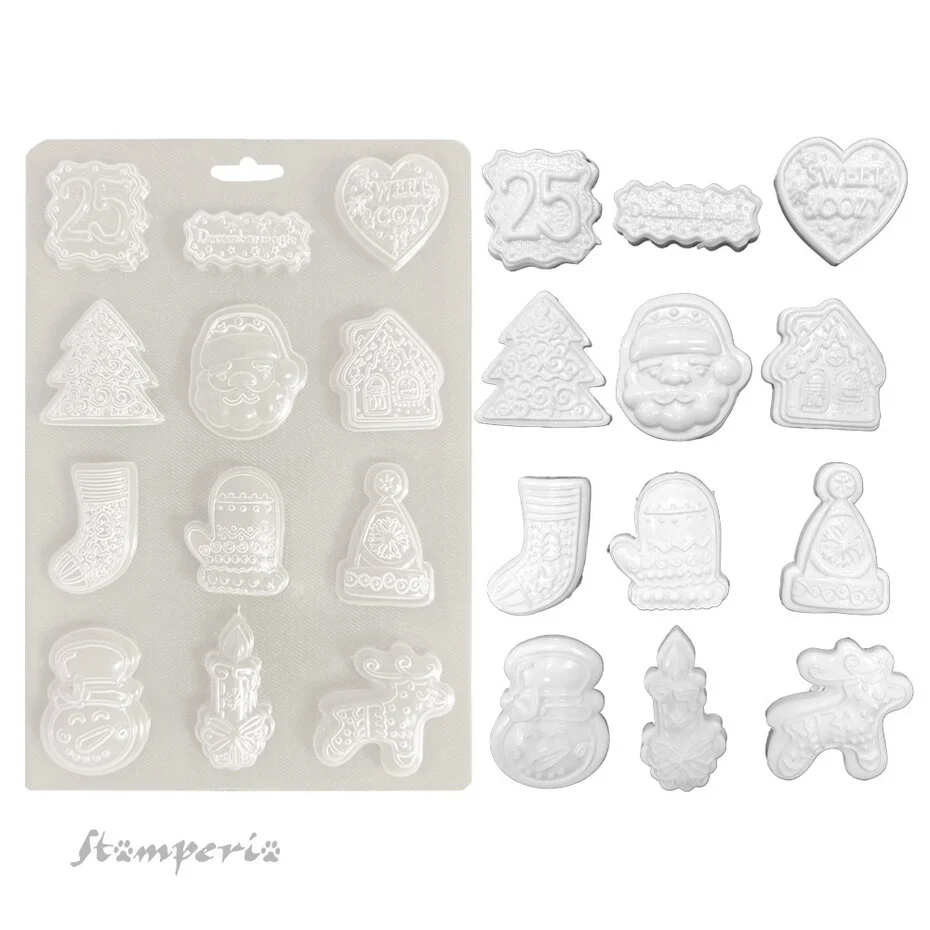 K3PTA5675 Stamperia Candy Christmas A5 Soft Mould Elements