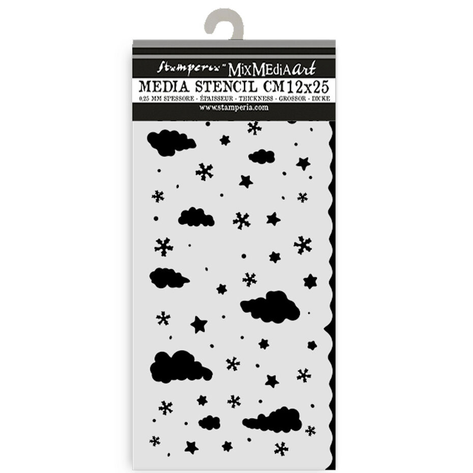 KSTDL124 Stamperia The Owl's House Thick Stencil 12x25cm - Clouds
