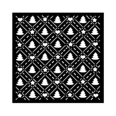 KSTDQ123 Stamperia Candy Christmas  Thick Stencil 18x18cm Tree Pattern