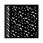 KSTDQ124 Stamperia Candy Christmas Thick Stencil 18x18cm Candycanes Pattern