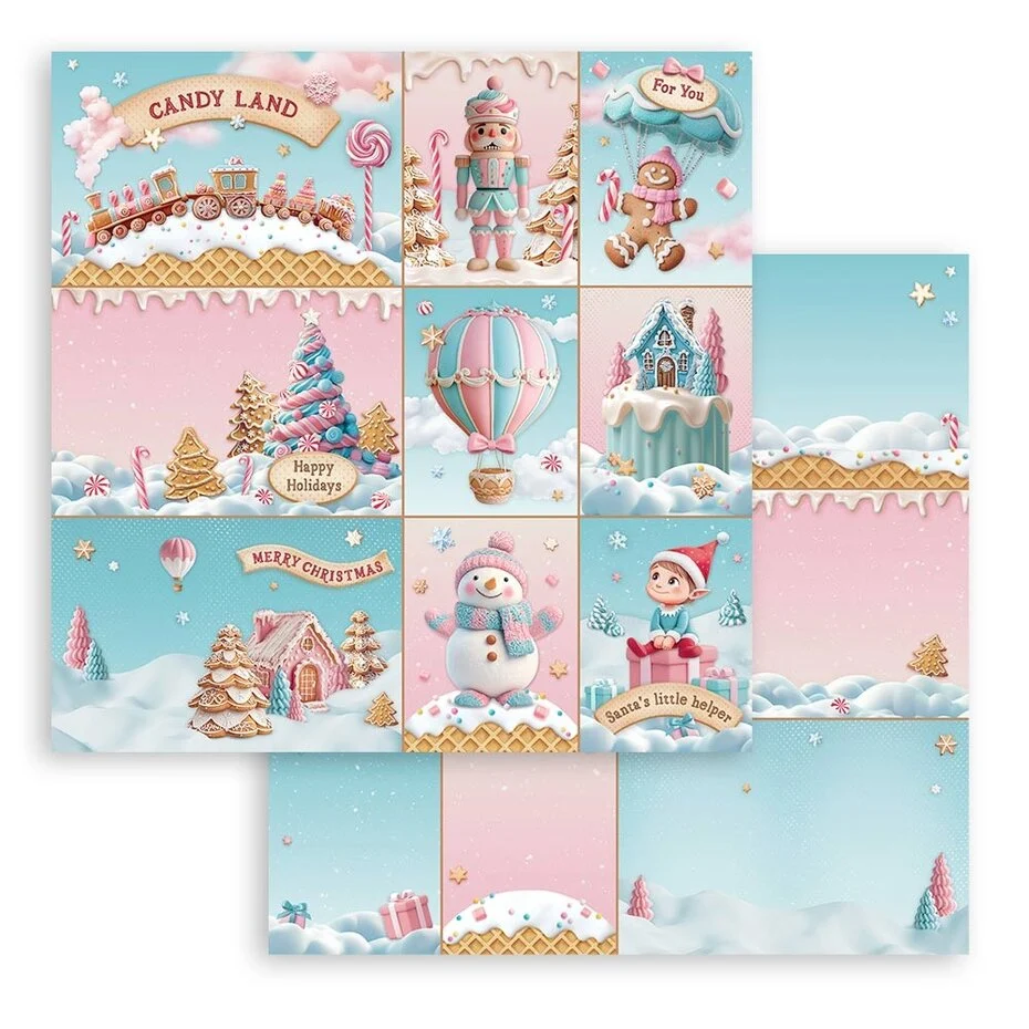 SBBL13 Stamperia Candy Christmas 12x12 Inch Paper Pack