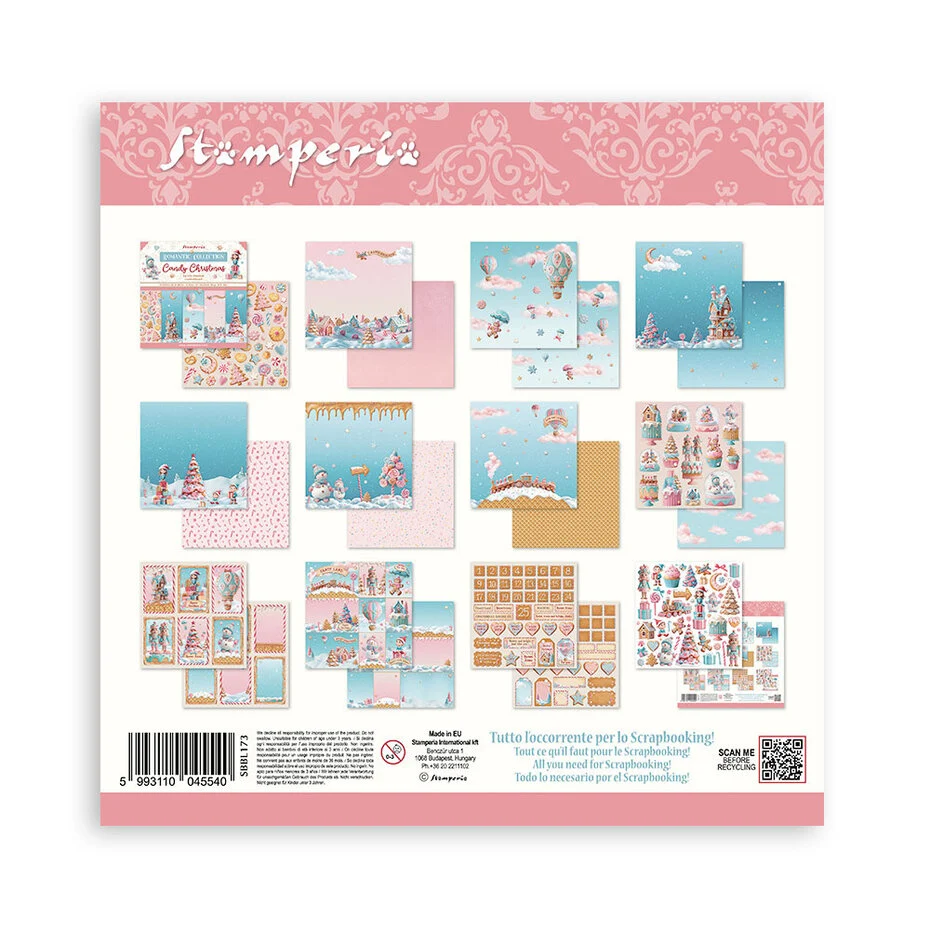 SBBL13 Stamperia Candy Christmas 12x12 Inch Paper Pack