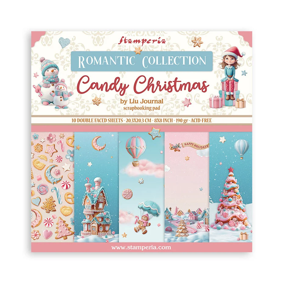 SBBS129 Stamperia Candy Christmas 8x8 Inch Paper Pack
