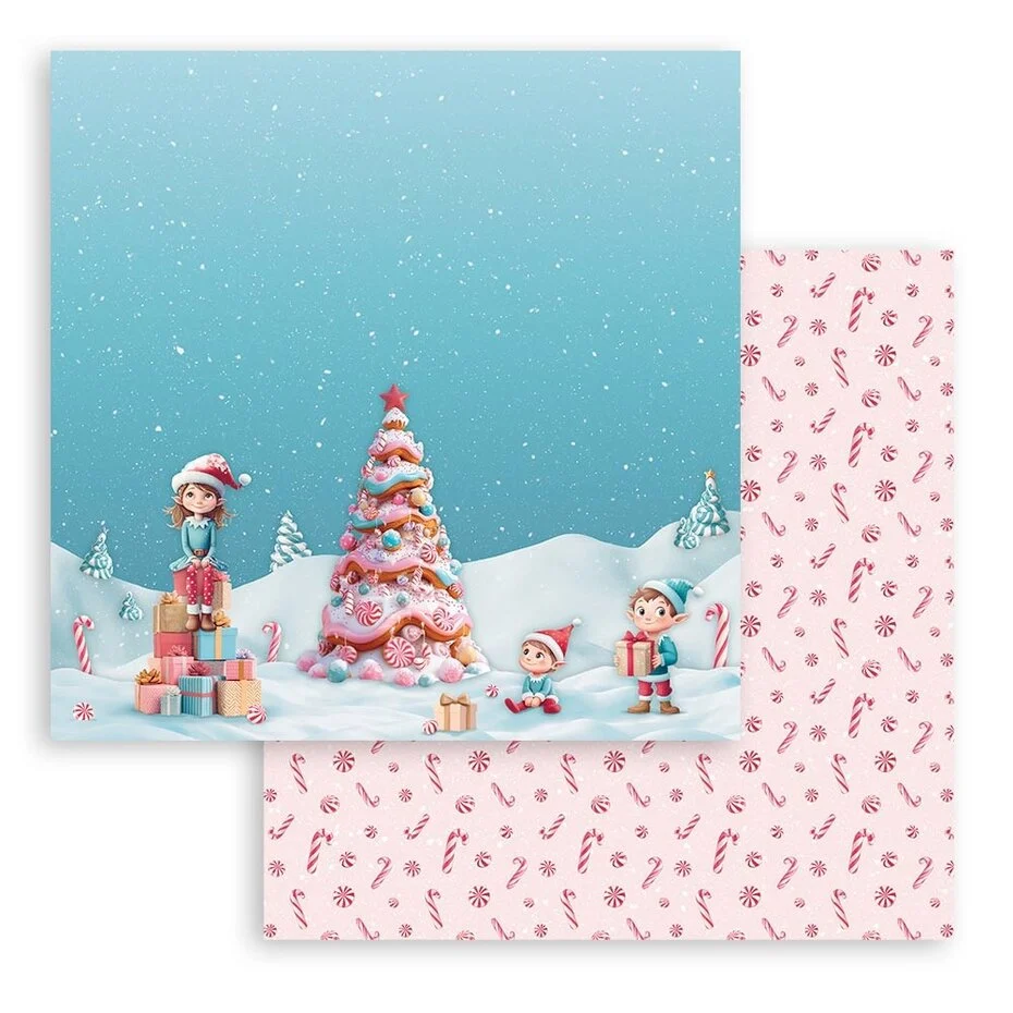 SBBS129 Stamperia Candy Christmas 8x8 Inch Paper Pack