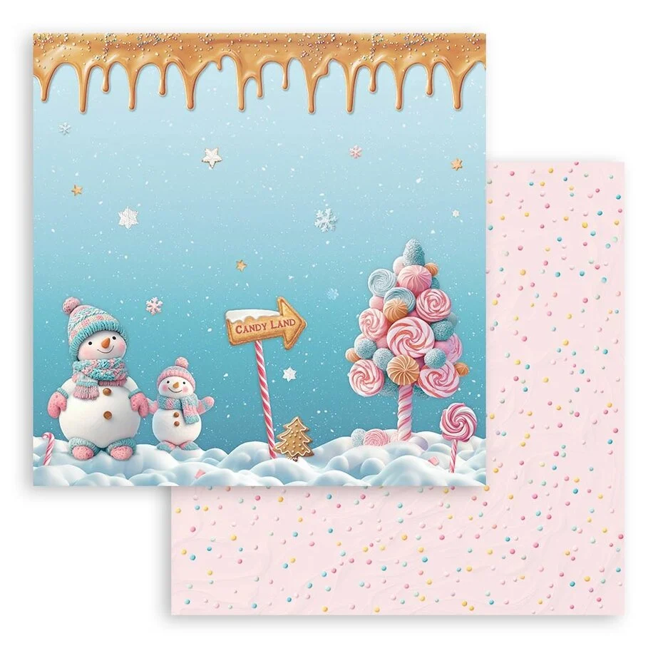 SBBS129 Stamperia Candy Christmas 8x8 Inch Paper Pack