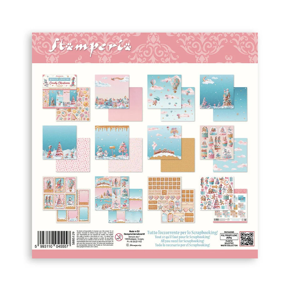 SBBS129 Stamperia Candy Christmas 8x8 Inch Paper Pack