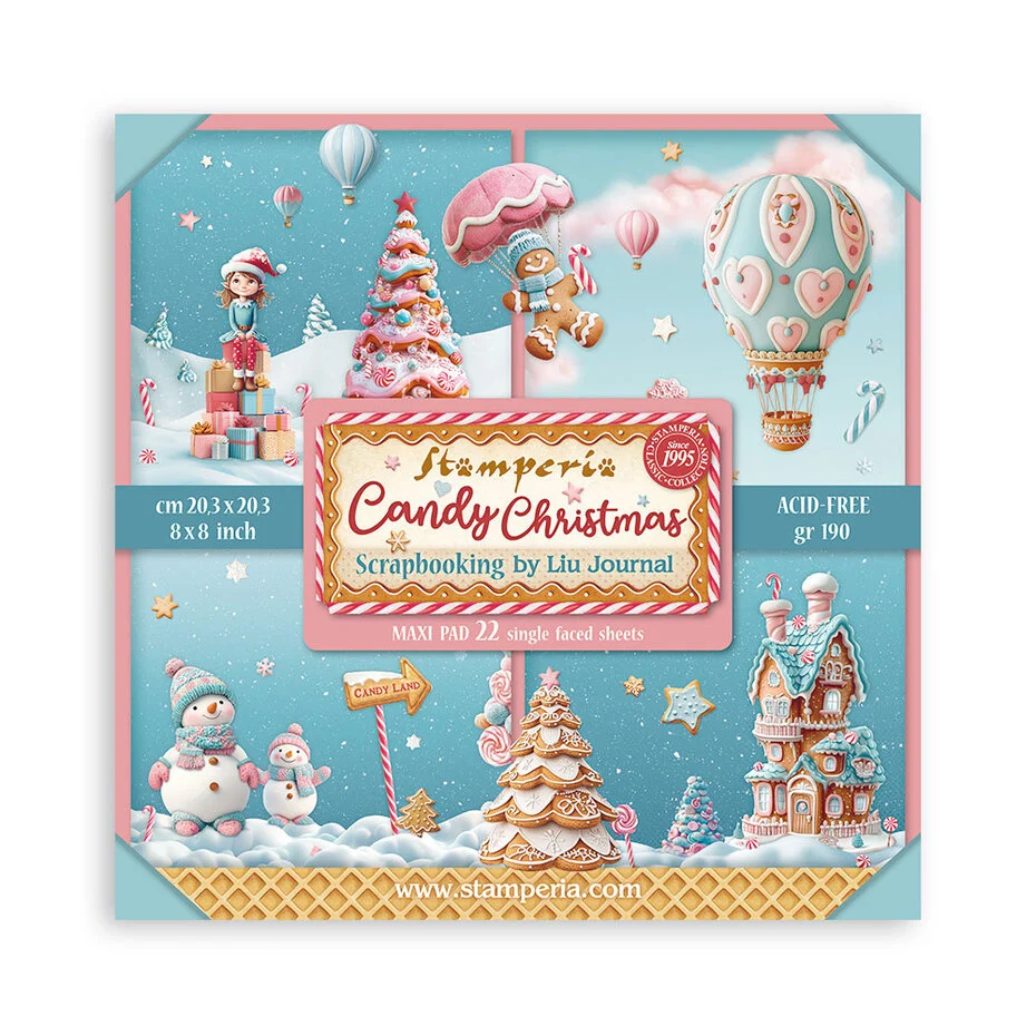 SBBSXB15 Stamperia Candy Christmas Paper Pack Maxi (Single Face)