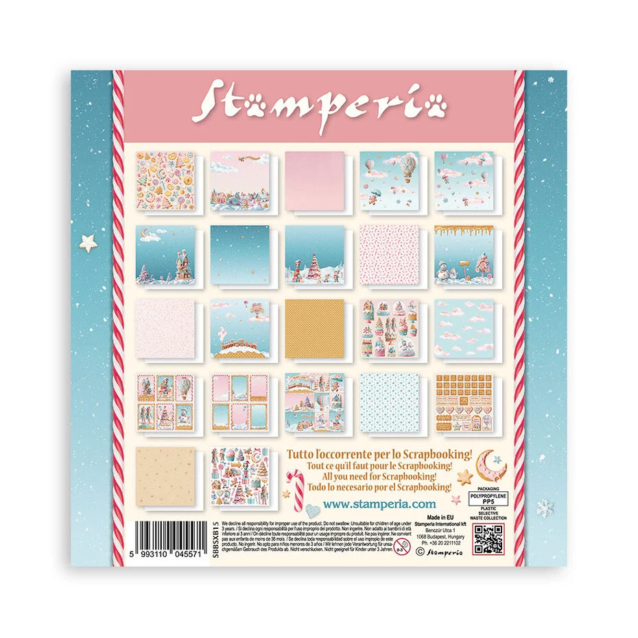 SBBSXB15 Stamperia Candy Christmas Paper Pack Maxi (Single Face)