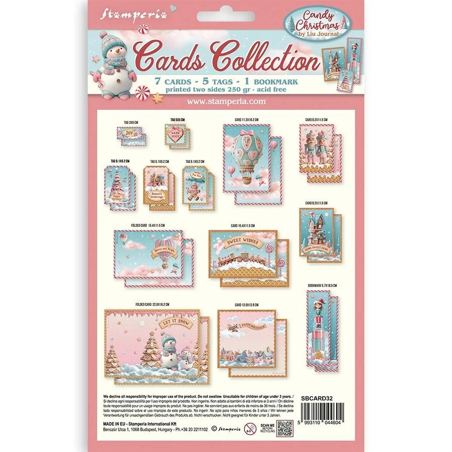 SBCARD32 Candy Christmas Cards Collection - Stamperia
