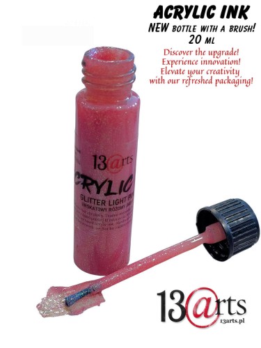 ARTACRI07 ACRYLIC INK Glitter Light Pink 20ml - NEW bottle!