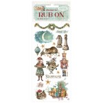 DFLRB182 Stamperia Alice in Christmas Rub-on 4x8,5 Inch Happiness