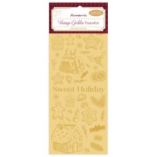 DFLRGT04 Vintage Golden Transfer Sweet Holiday