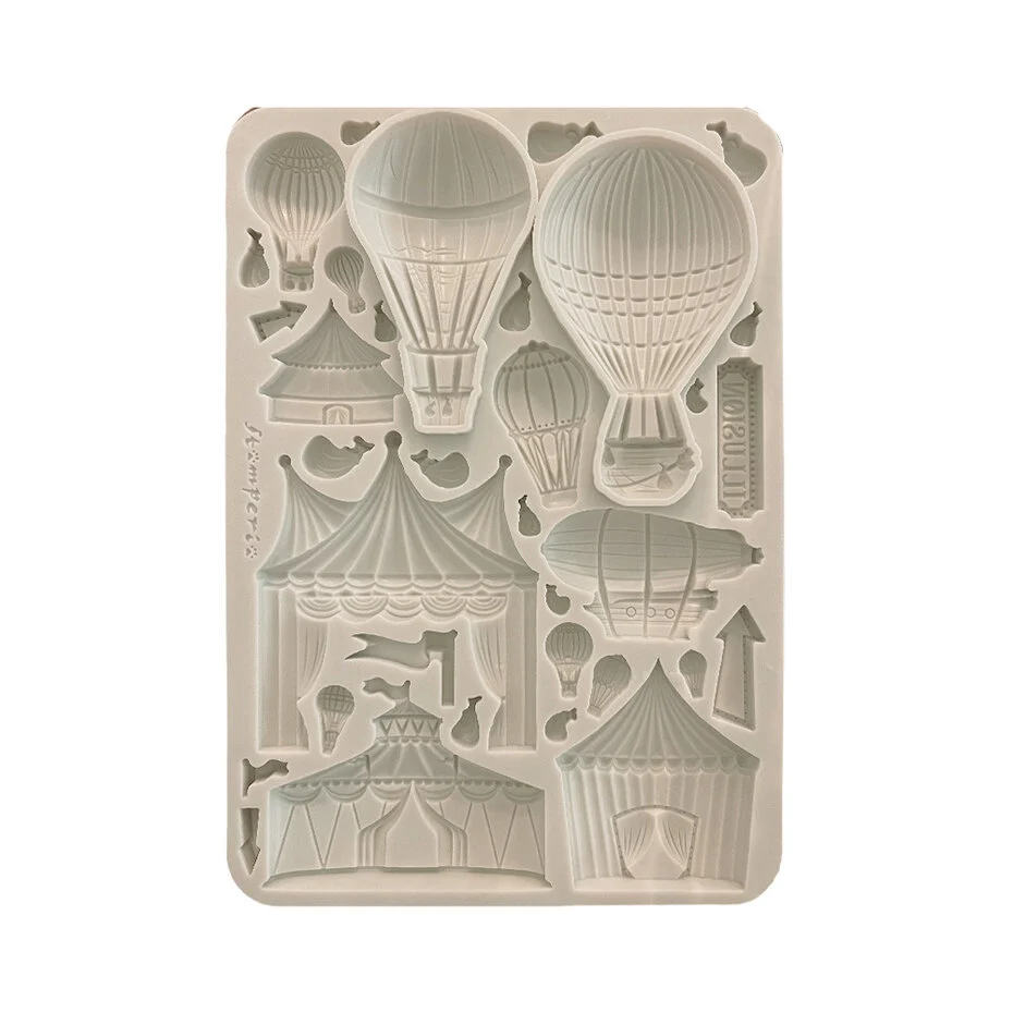KACMA568 Stamperia Alice in Christmas A5 Silicon Mould Circus and Air Balloons