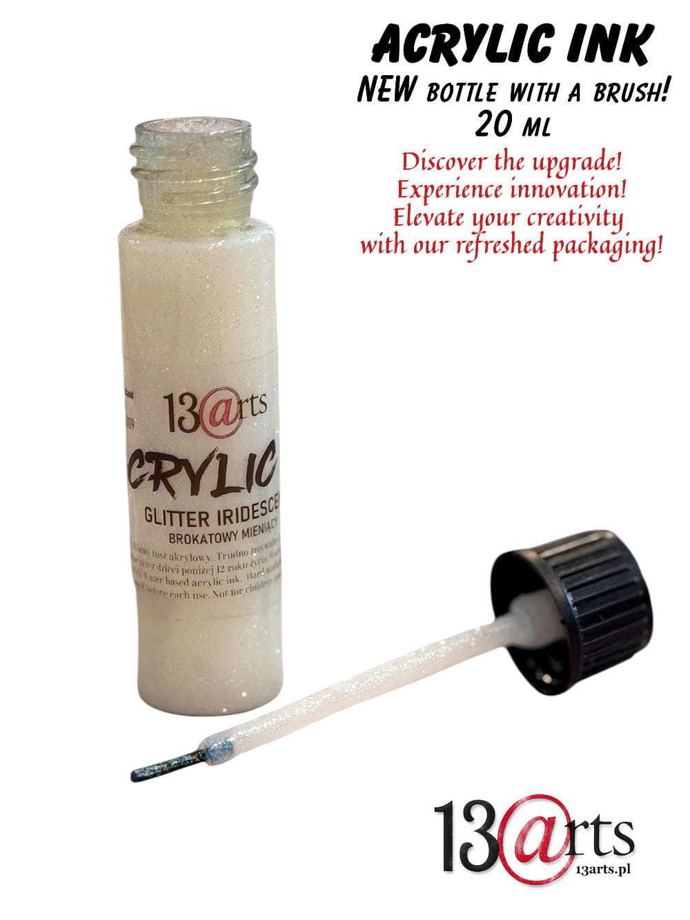 ARTACRI09 ACRYLIC INK Glitter Iridescent 20ml - NEW bottle!