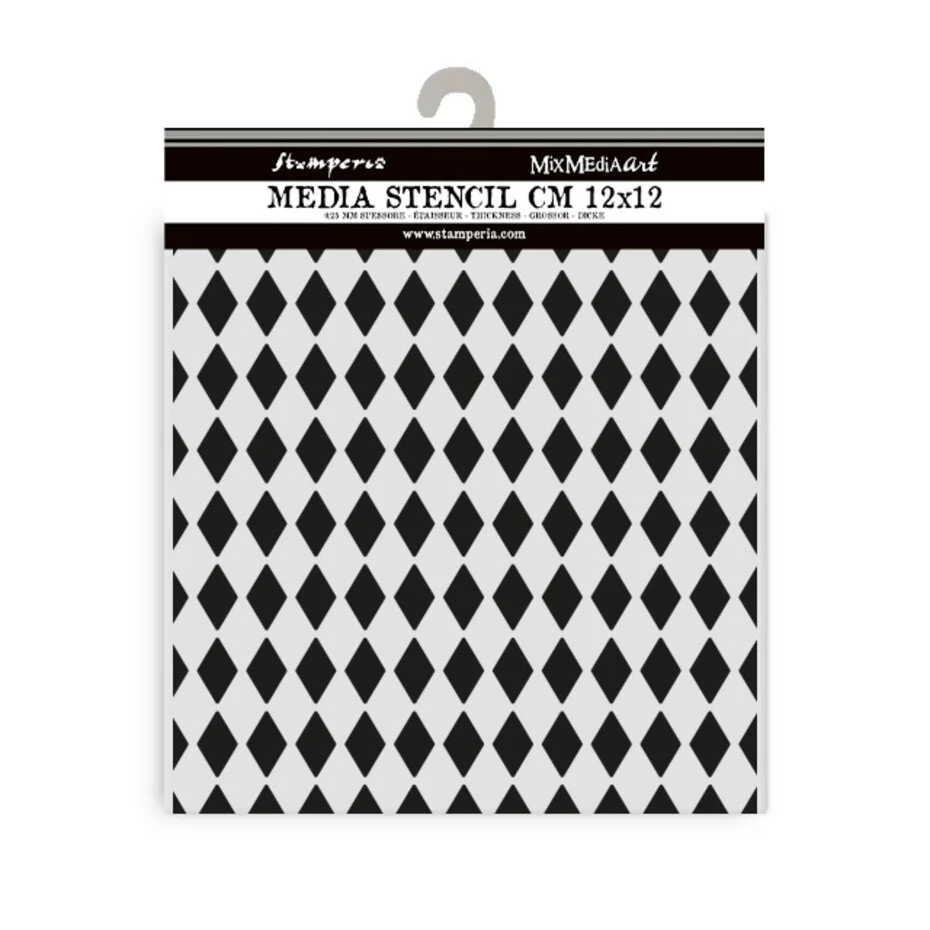 KSTDS54 Stamperia Alice in Christmas Thick Stencil 12x12cm- Rhombus Pattern