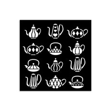 KSTDS56 Stamperia Alice in Christmas Thick Stencil 12x12cm- Tea Pots