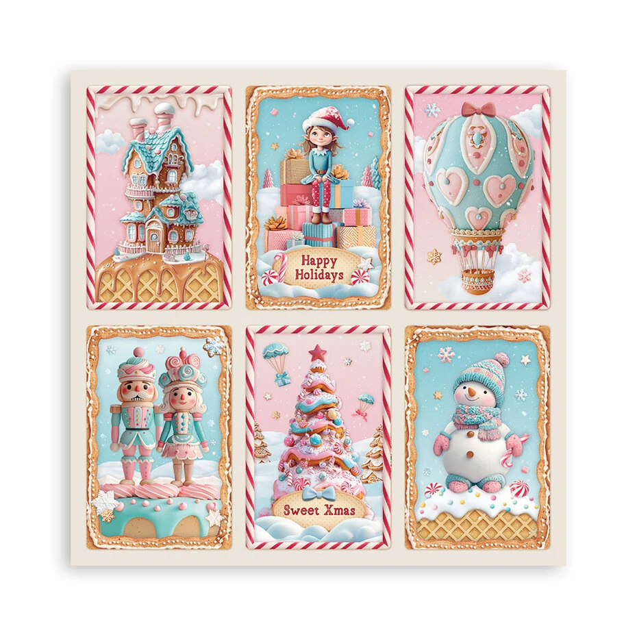 SBBXLB27 Stamperia Candy Christmas 12x12 Inch Paper Pack Maxi (Single Face)