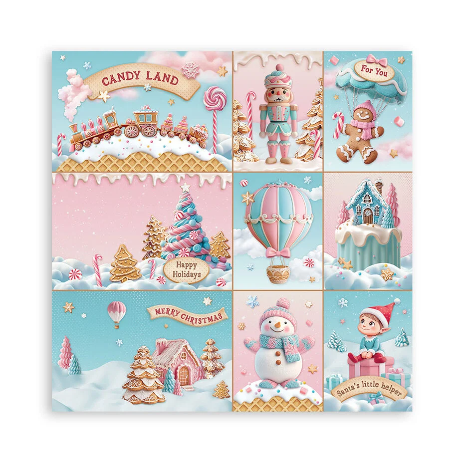 SBBXLB27 Stamperia Candy Christmas 12x12 Inch Paper Pack Maxi (Single Face)